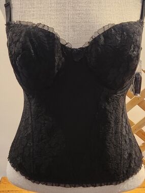 Black Lace Bustier Top - Women's Intimates